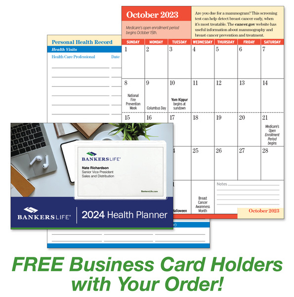 2024 Bankers Life Pocket Planner Health Calendar™ — 15Month Edition