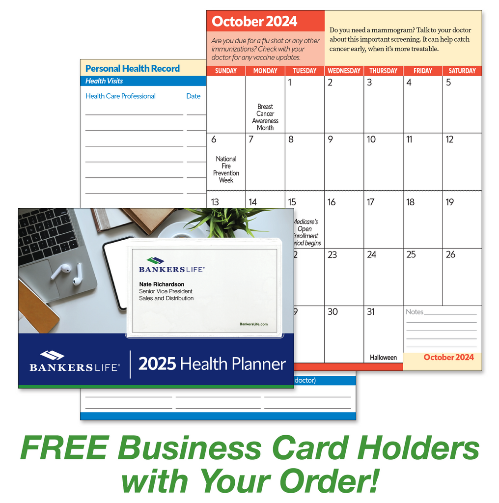 2025 Bankers Life Pocket Planner Health Calendar™ — 15-Month Edition